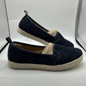 NEW Clarks Azella Theoni Espadrille Flats Womens Size 9.5 Wide Blue Slip On